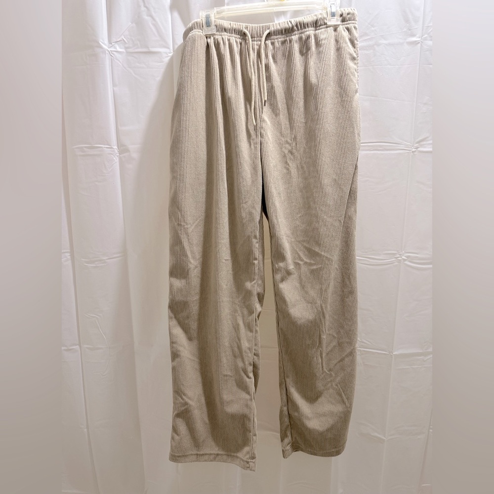 Cream Corduroy Wide Leg Pants - Picture 3 of 8
